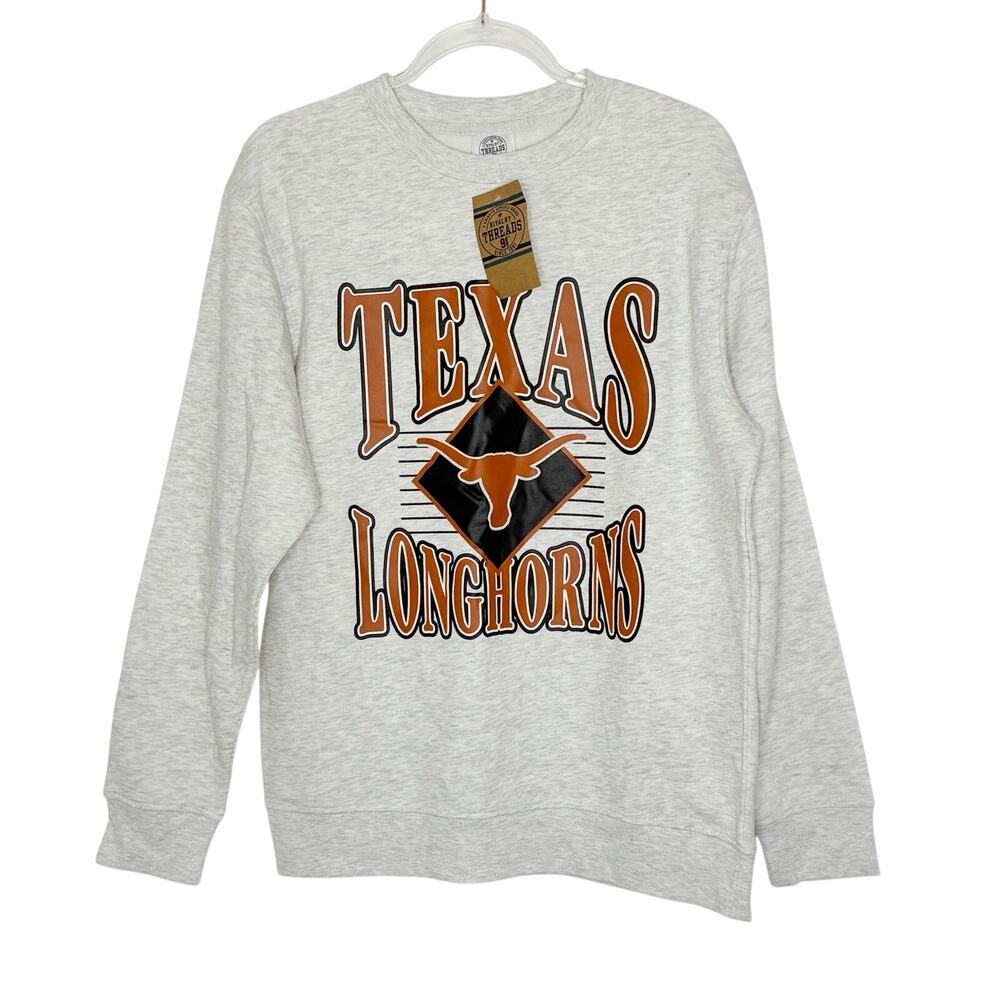 Texas Longhorns Rivalry Threads Light Gray Pullover Sweatshirt NWT Women Various